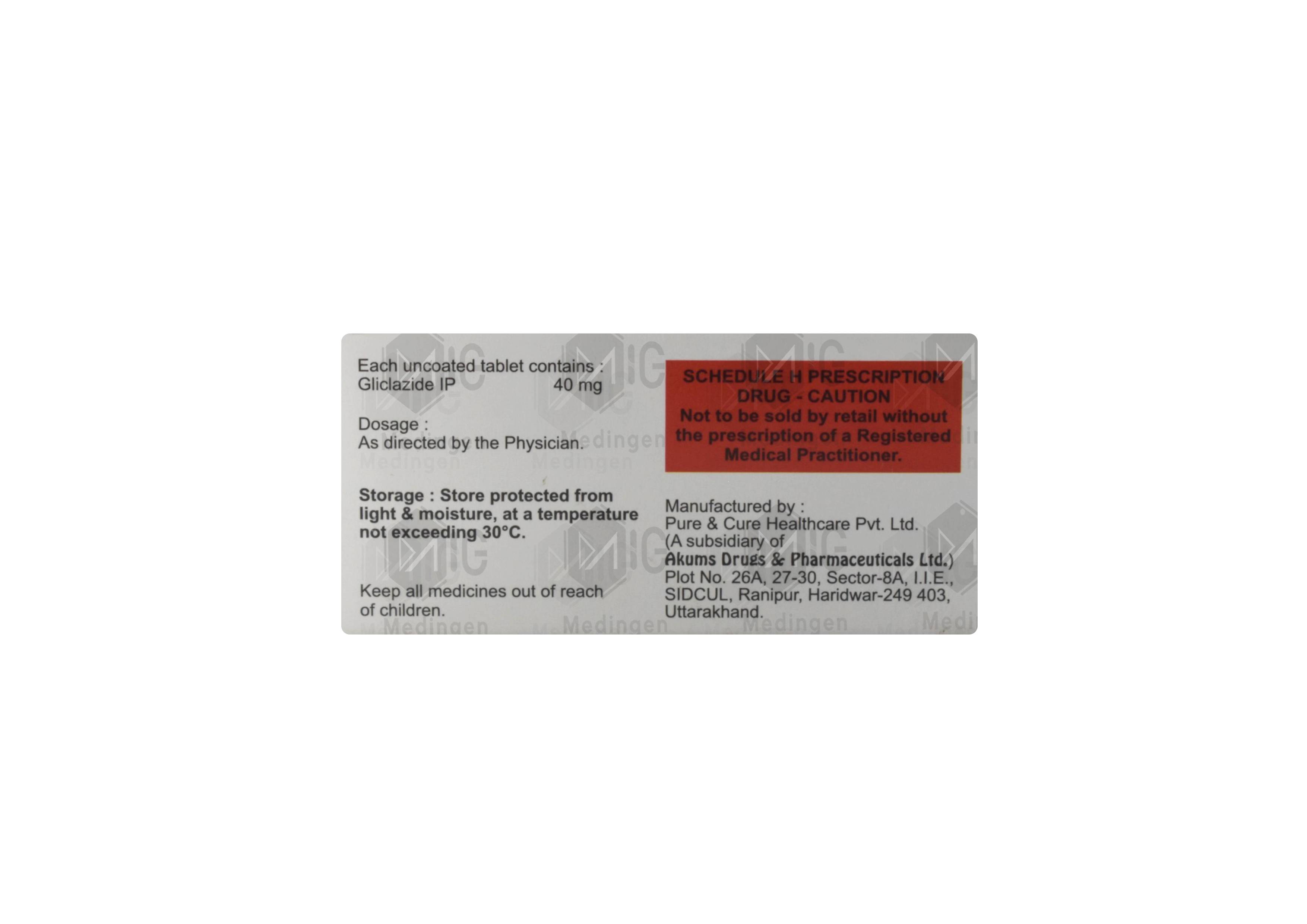 Gliclean 40mgTablet: View Uses, Side Effects, Price and Substitutes